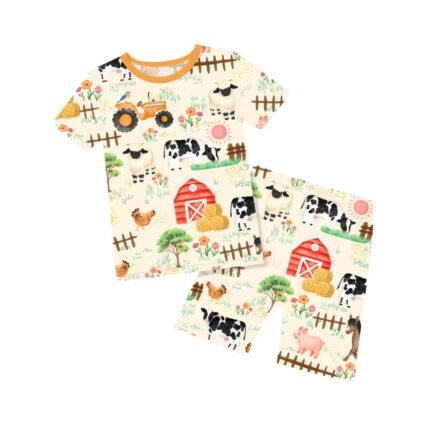 Happy Farmyard Bamboo Viscose Toddler Short Pajama Set